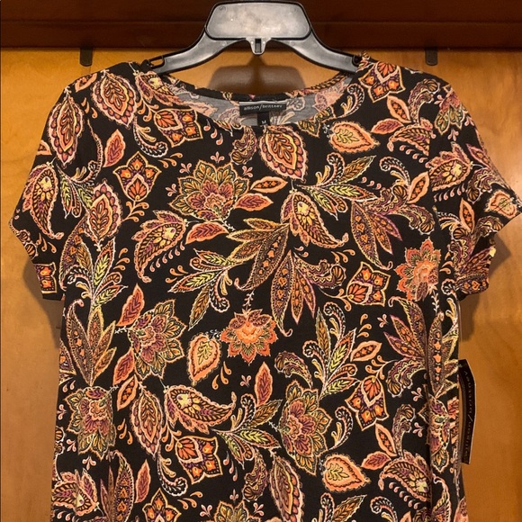 NWT Allison/Brittney Size M Black Floral Dress - Picture 4 of 6